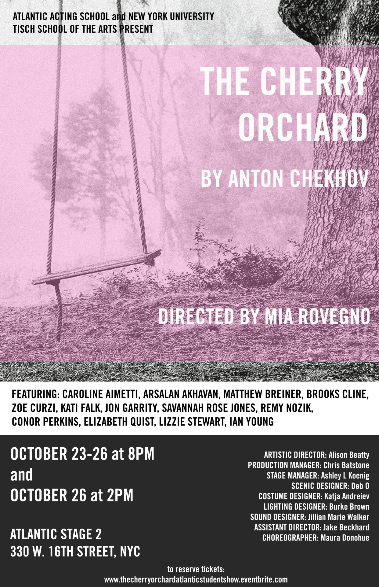  "The Cherry Orchard" at Atlantic Acting School and NYU Tisch School of the Arts poster 