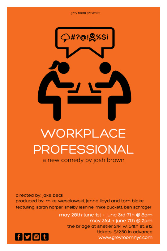  "Workplace Professional", Grey Room Theatre Company, NYC poster 