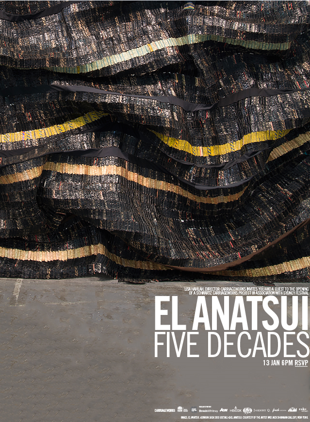  "El Anatsui" exhibition at Carriageworks e-invite 