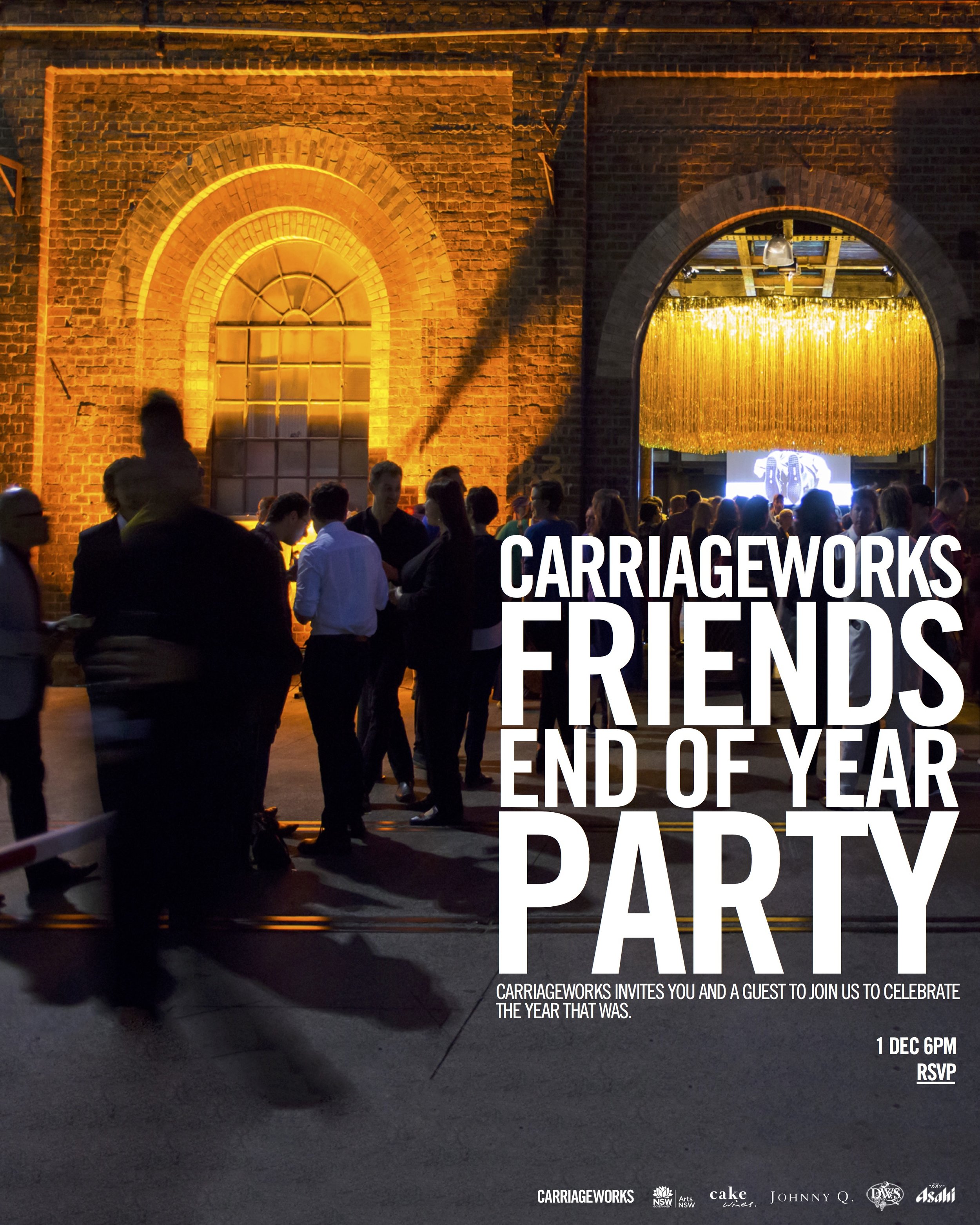  Friends End of the Year Party at Carriageworks e-invite 