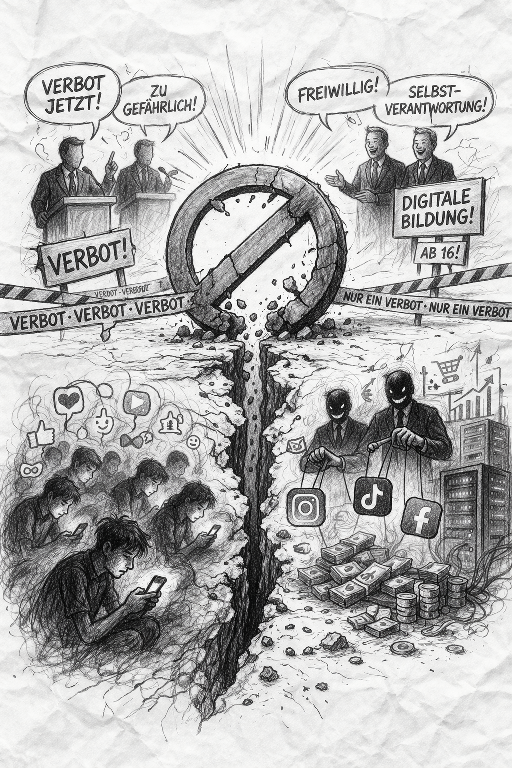 Social Media Verbot Debatte Verlogen Sucht