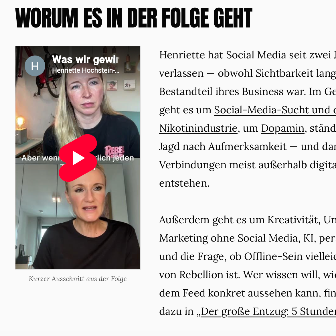 Was wir gewinnen, wenn wir Social Media verlassen - Zu Gast im “Point of No Return” Podcast 