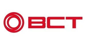 Logo der BCT in Rot mit kreisförmigem Design