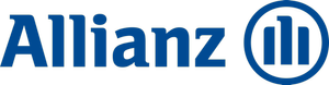 Das Logo der Allianz, einer Versicherungs- und Finanzdienstleistungsfirma, auf schwarzem Hintergrund.