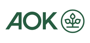 Logo der AOK mit grünem Symbol eines Baumes in einem Kreis