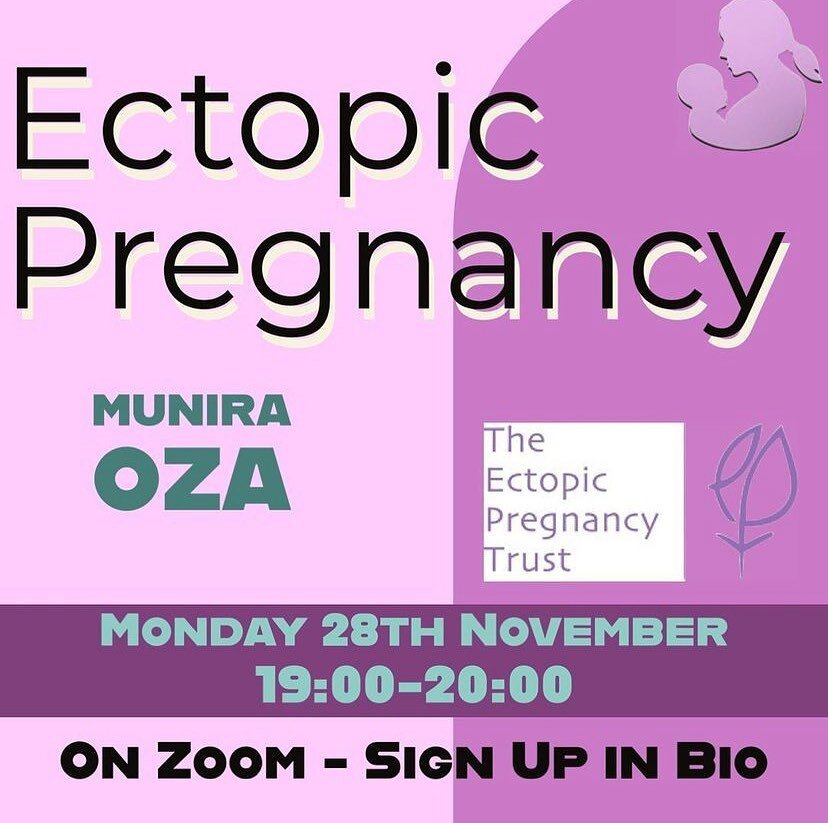 Join us for our next talk: Ectopic Pregnancy - the physical and emotional consequences of treatment !
✨
This week we will be discussing Ectopic Pregnancy, hosted by the director of the Ectopic Pregnancy Trust Munira Oza! The talk will include an intr