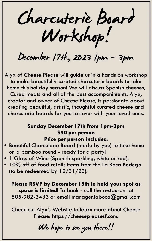 Cheese &amp; Charcuterie Workshop!