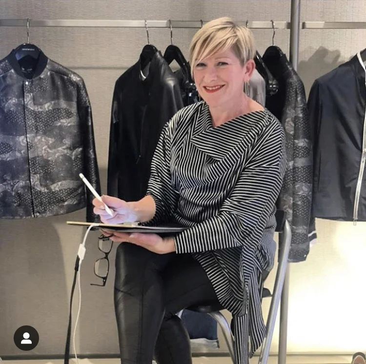 Jacqueline linked up to the 2 metre high screen and ready for her event for Emporio Armani. The Mailbox, Birmingham 2018