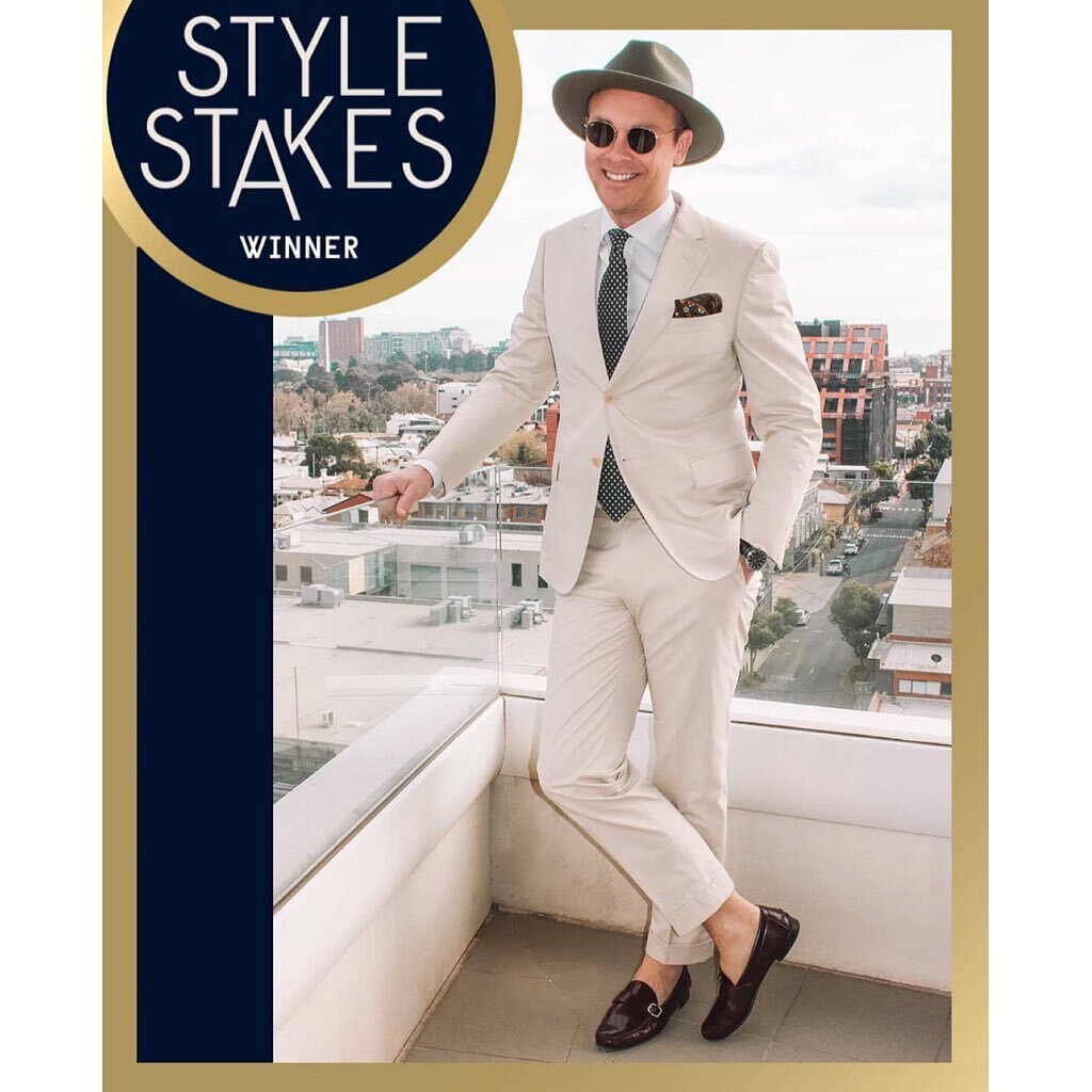 The men&rsquo;s Fashion Stakes winner for Fujitsu George Main Stakes Day!! Congratulations @ajwpeters 👏🏽👏🏽 
Slide to see the top 10 
📷 @atc_races #repost 

#StyleStakes #EverestCarnival #theraces #millinery #fotf #funontrack #funofftrack #fashio