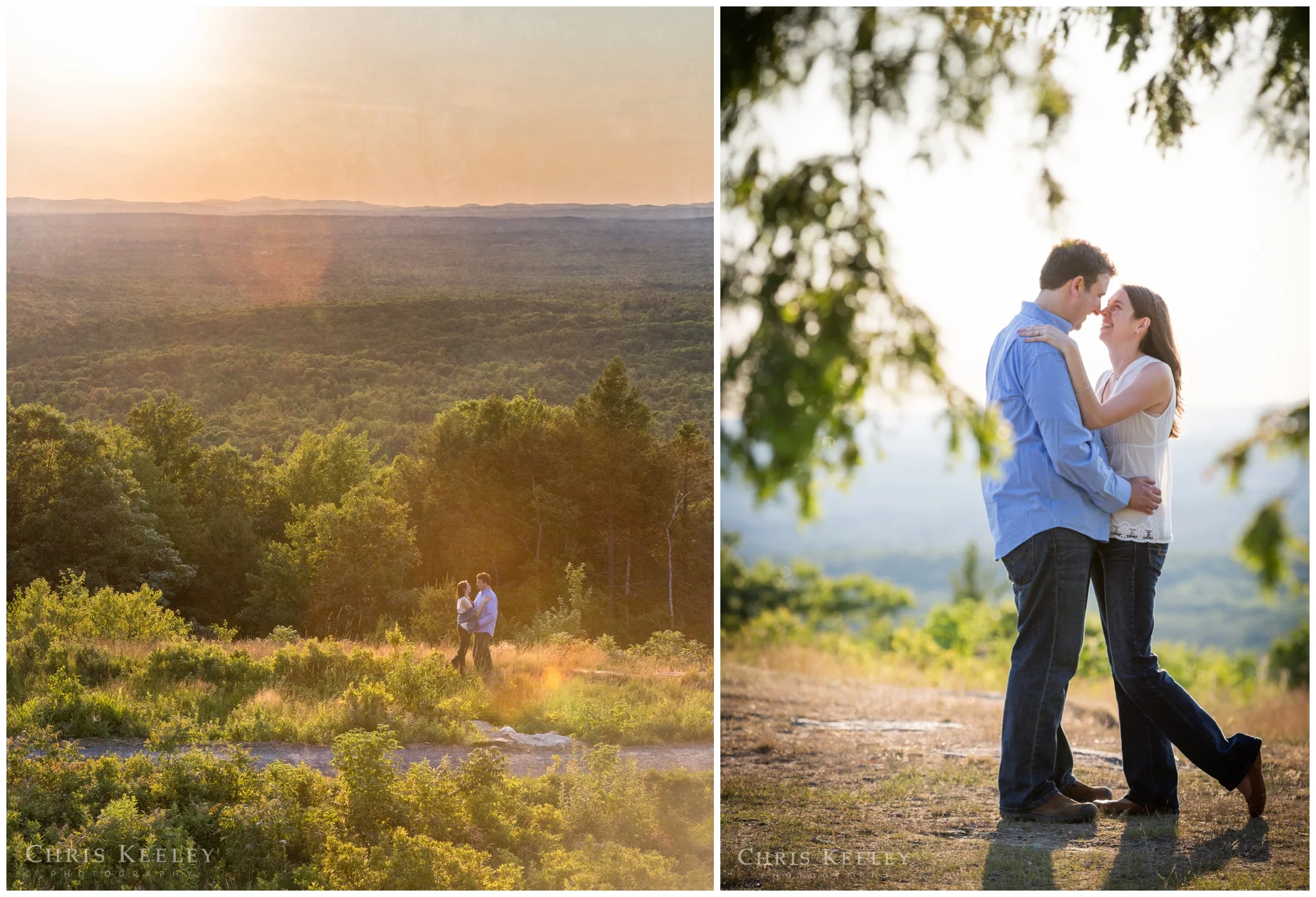 Mount Agamenticus in York, Maine is an awesome place for engagement pictures if you enjoy the outdoors together.