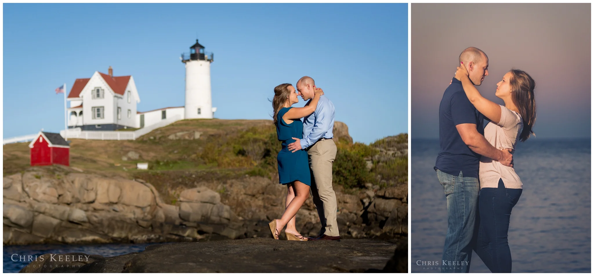 Engagement pictures at Nubble Light in York, Maine is a great coastal setting.&nbsp;
