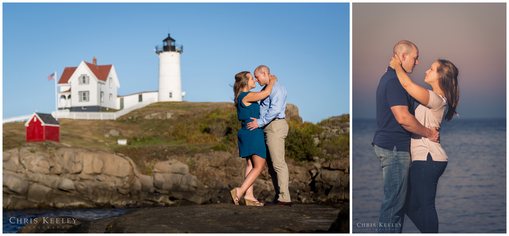 Engagement pictures at Nubble Light in York, Maine is a great coastal setting. 
