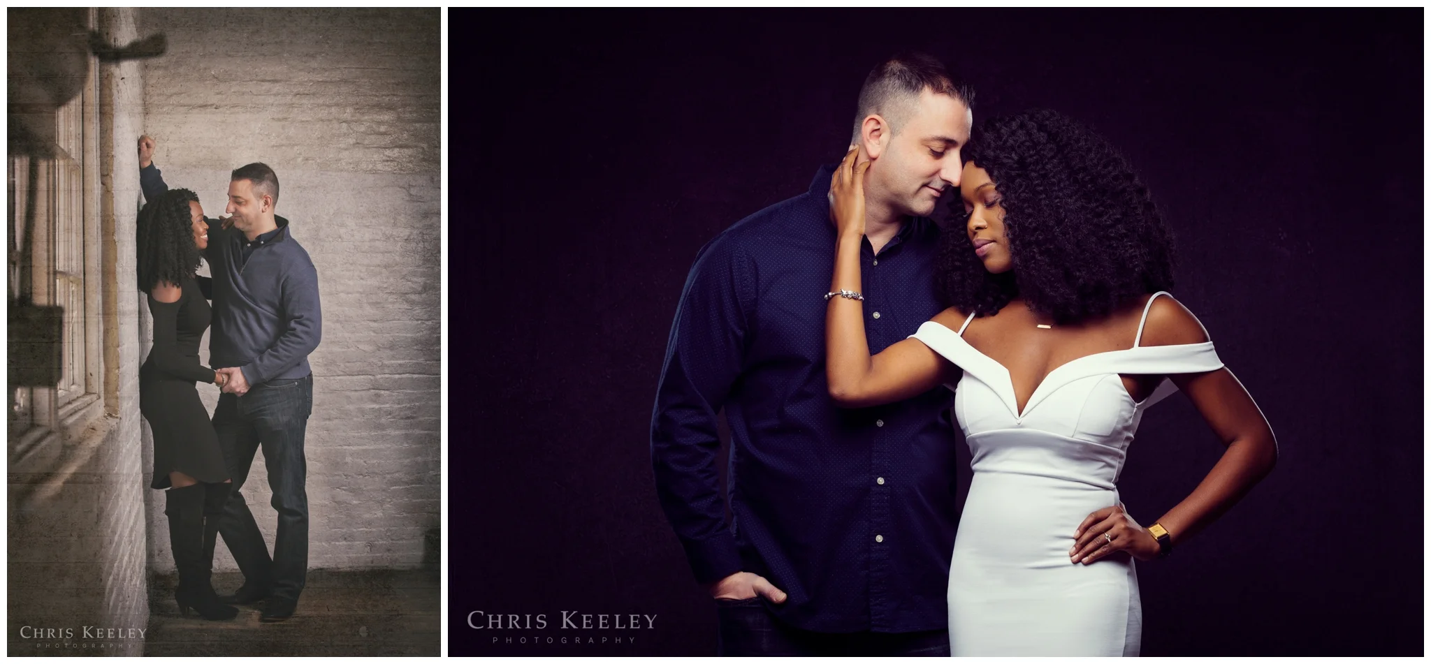 Whether it's a cold winter day or hot summer afternoon, indoor engagement pictures can be awesome too. They don't have to be outside.