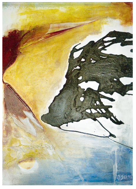 It is becoming clear mixed media on metal 7 0X9 0m 