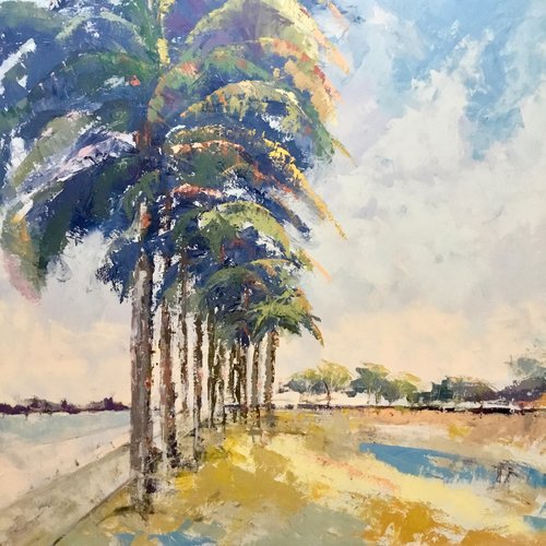 Original oil and cold wax on gallery wrapped canvas 47” x 47” $3090.