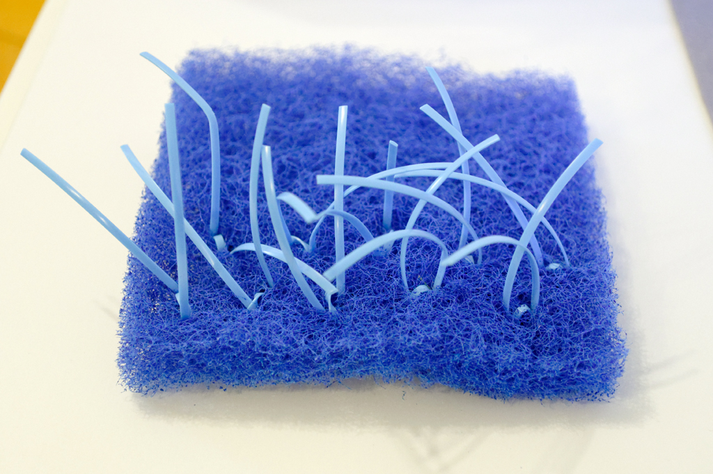 Jeu de texture (le carré bleu).