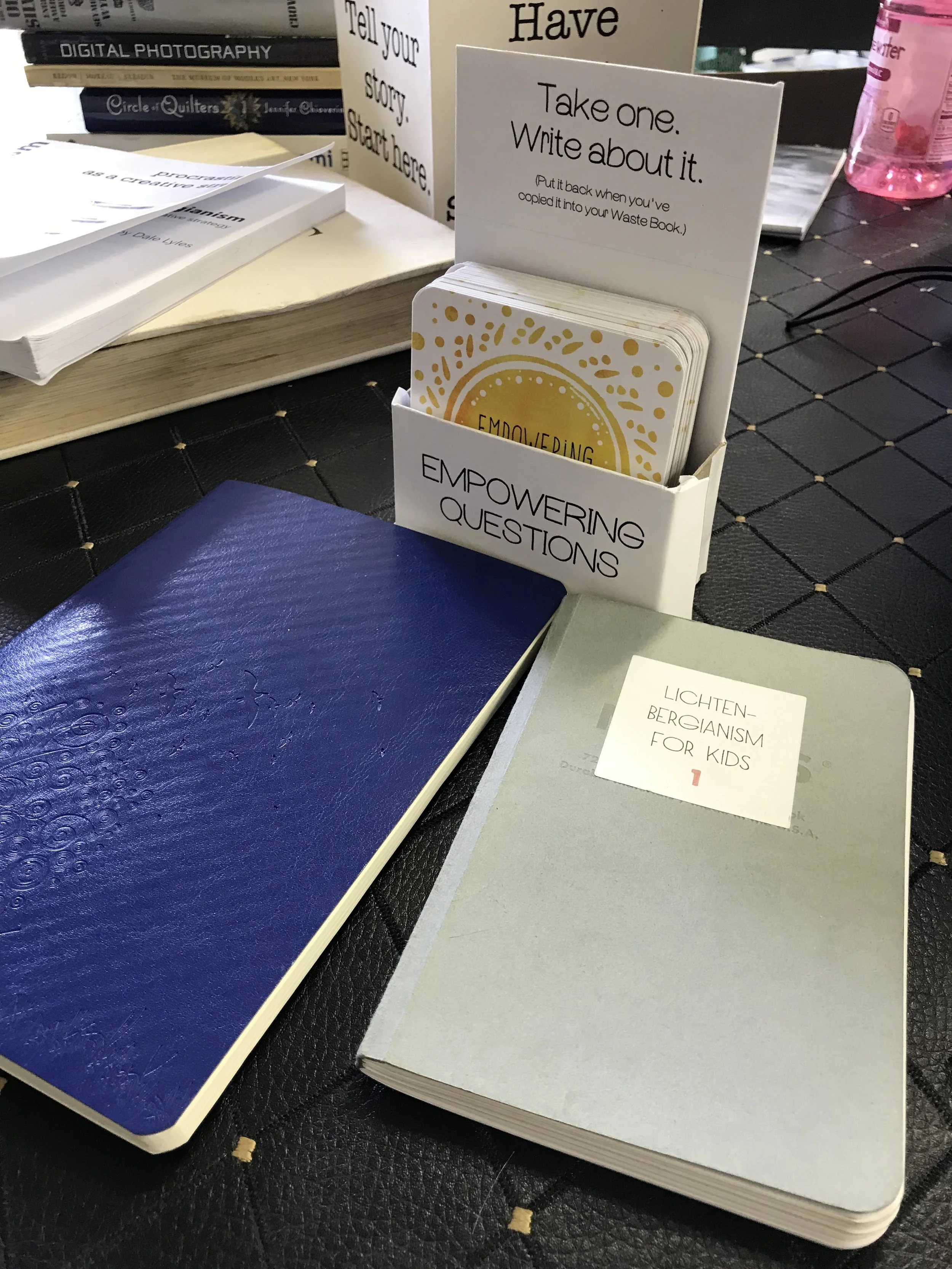 Notice the spiffy blue leather-bound journal! This means I’m serious about this.