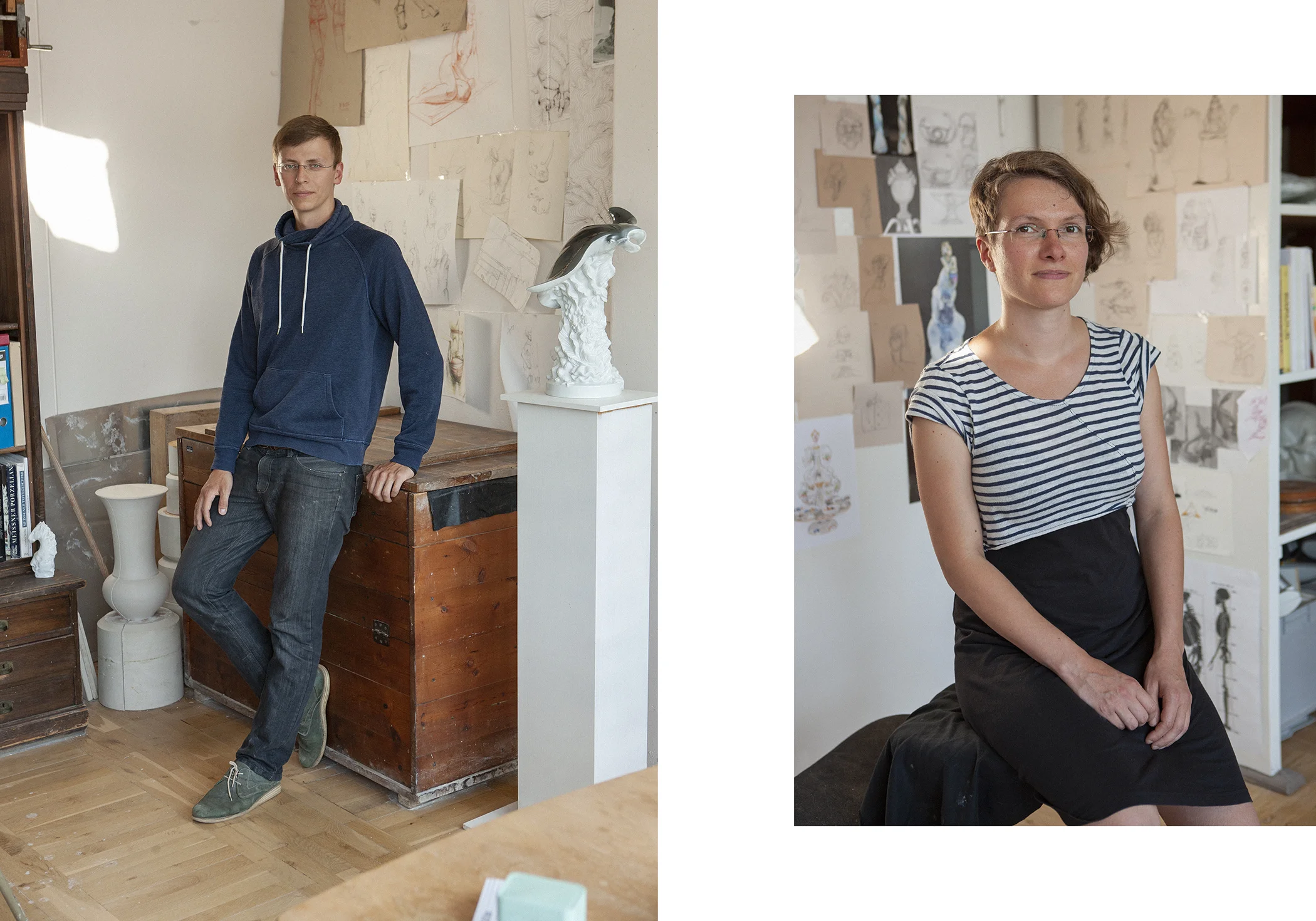 Maria Walther & Maximilian Hagstotz artists at Meissen porcelain manufactory Dresden Special for Weltkunst