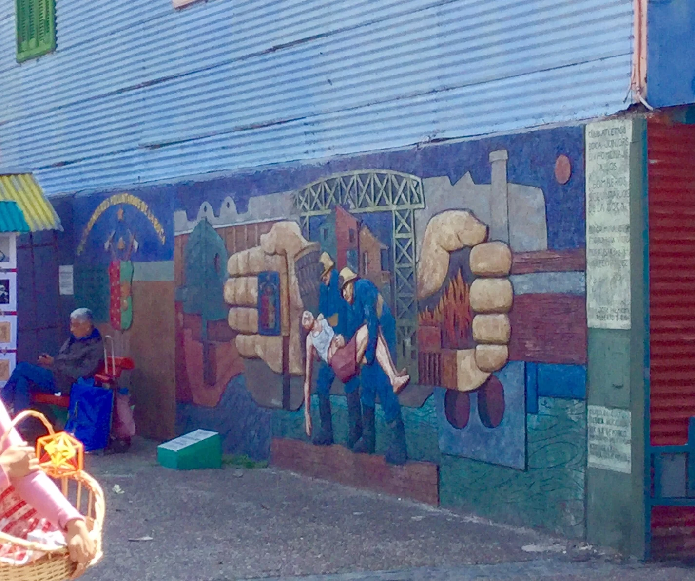 Firefighter Mural in La Boca