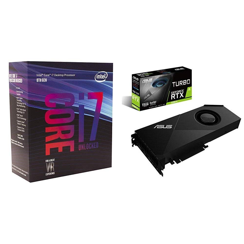 Intel Core i7-8700K 6-Cores Desktop Processor + ASUS GeForce RTX 2080 Ti 11GB Graphics Card