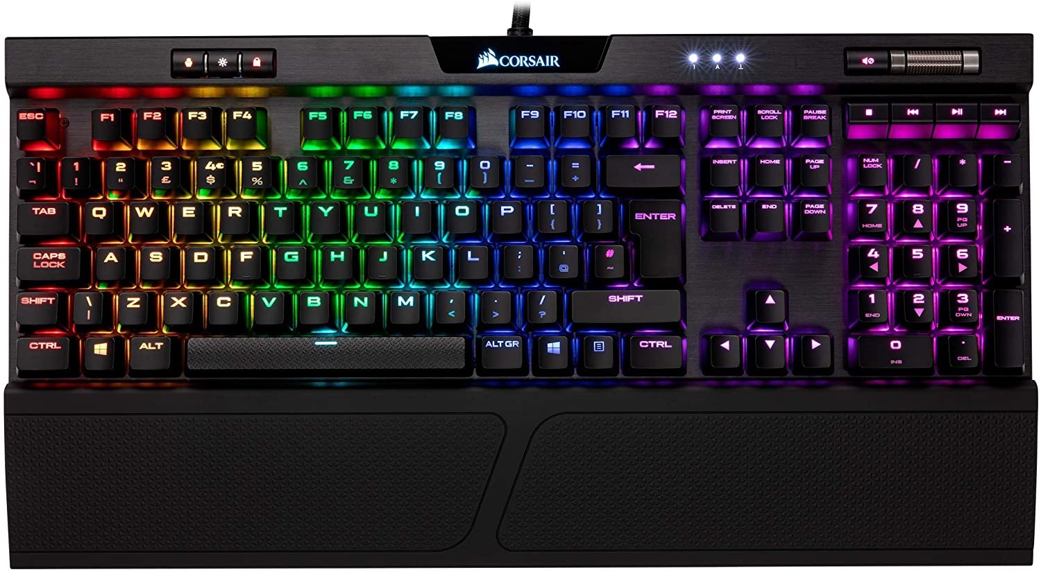 Corsair K70 RGB MK.2 Mechanical Gaming Keyboard (Cherry MX Blue Switches: Tactile and Clicky, Per Key Multicolour RGB Backlighting, Aluminium Chassis, QWERTY UK Layout)