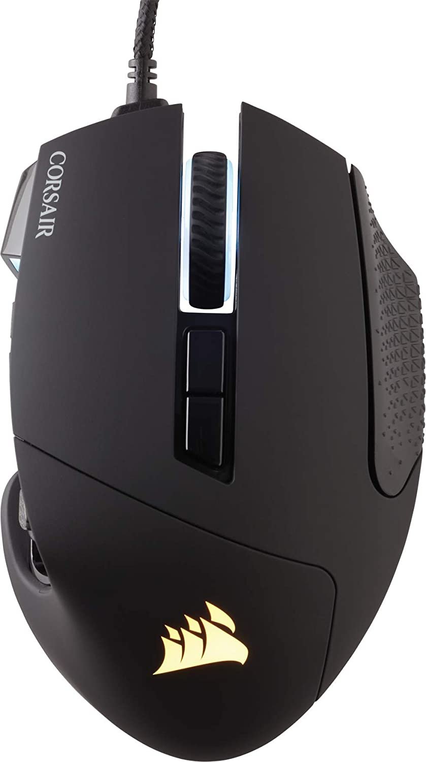 Corsair Scimitar ELITE RGB Optical MOBA/MMO Gaming Mouse (18000 DPI Optical Sensor, 17 Programmable Buttons, 4-Zone RGB Multi-Colour Backlighting, Contoured Shape, On-Board Storage)