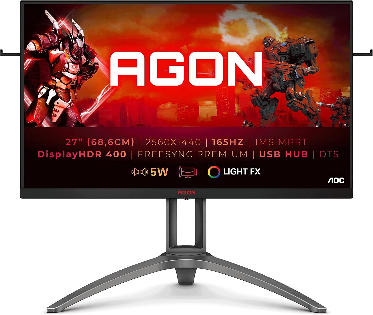 AOC AGON Gaming AG273QX - 27 Inch QHD Monitor, 165Hz, 1 ms, VA, AMD FreeSync premium