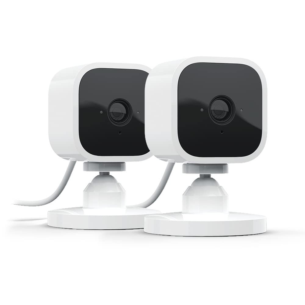 Blink Mini | Compact indoor plug-in smart security camera, 1080p HD day and night video, night vision, motion detection, two-way audio, easy setup, Works with Alexa