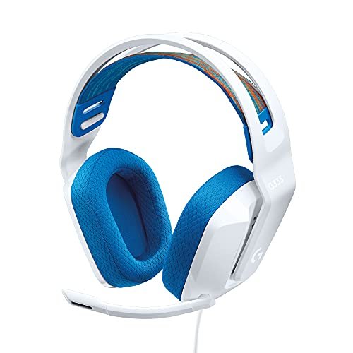 Logitech G335 Wired Gaming Headset, with Microphone, 3.5mm Audio Jack, Comfortable Memory Foam Earpads, Lightweight, Compatible with PC, PlayStation, Xbox, Nintendo Switch - White