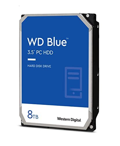 Western Digital 8TB WD Blue PC Internal Hard Drive HDD - 5640 RPM, SATA 6 Gb/s, 128 MB Cache, 3.5" - WD80EAZZ