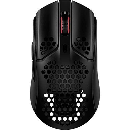 HyperX Pulsefire Haste – Wireless Gaming Mouse – Ultra Lightweight, 61g, 100 Hour Battery Life, 2.4Ghz Wireless, Honeycomb Shell, Hex Design, Up to 16000 DPI, 6 Programmable Buttons – Black