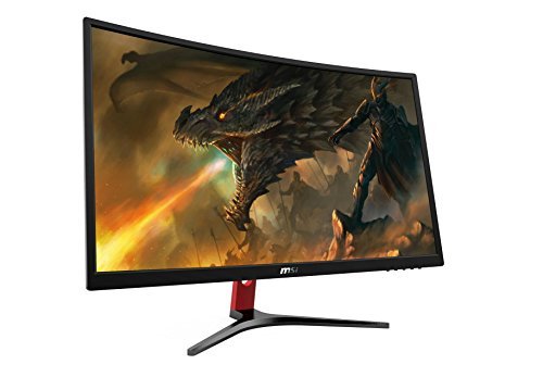 MSI Full HD FreeSync Gaming Monitor 24" Curved Non-Glare 1ms Led Wide Screen 1920 X 1080 144Hz Refresh Rate (Optix G24C),Black/Red
