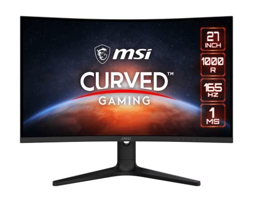 MSI Full HD 27" 1000R Curved Gaming Monitor 1ms 1920 x 1080 165Hz Refresh Rate Free Syn Premium HDR Ready (Optix G271C)
