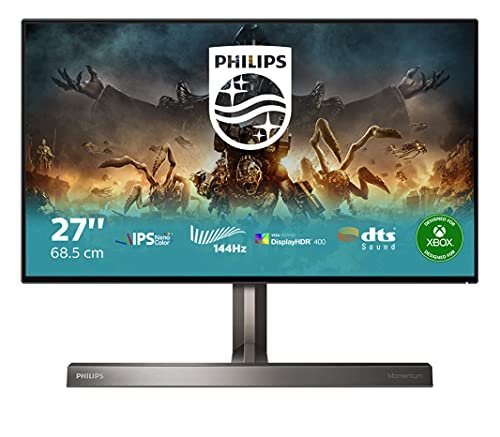 Philips Gaming 279M1RV - 27 Inch 4K 144Hz Console Gaming Monitor, 1ms, Nano IPS, DTS sound, Speakers, Height Adjust (3840 x 2160 @ 144Hz HDMI 2.1 / DP 1.4 / USB-C/USB 3.2)