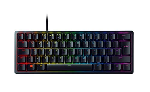 Razer Huntsman Mini (Red Switch) - 60% Optical Gaming Keyboard (Optical Switches, RGB Chroma, 60% Form Factor, Detachable USB Type C Cable) UK Layout | Black
