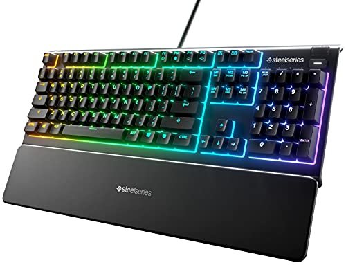 SteelSeries Apex 3 - RGB Gaming Keyboard - 10-Zone RGB Illumination - Premium Magnetic Wrist Rest - American QWERTY Layout
