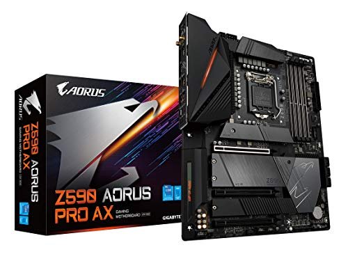 GIGABYTE Z590 AORUS PRO AX (LGA 1200/Intel Z590/ATX/3x M.2/PCIe 4.0/USB 3.2 Gen2X2 Type-C/Intel WiFi 6/2.5GbE LAN/Gaming Motherboard)