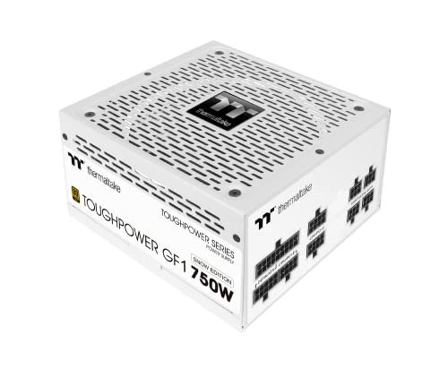 Thermaltake Toughpower GF1 750W Snow Edition SLI/Crossfire Ready 80+ Gold Ultra Quiet 140mm Hydraulic Bearing Smart Zero Fan Full Modular Power Supply 10 Year Warranty PS-TPD-0750FNFAGU-W