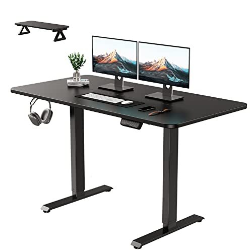 Marsail Electric Standing Desk with Monitor Stand, Adjustable Height Sit Stand Desk, 28"-47" Lifting Range, Standing Desk for Home Office, Gaming, and Work