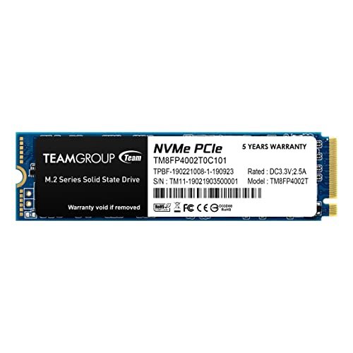 TEAMGROUP MP34 2TB with DRAM SLC Cache 3D NAND TLC NVMe 1.3 PCIe Gen3x4 M.2 2280 Internal SSD (Read/Write Speed up to 3,500/2,900 MB/s) Compatible with Laptop & PC Desktop TM8FP4002T0C101