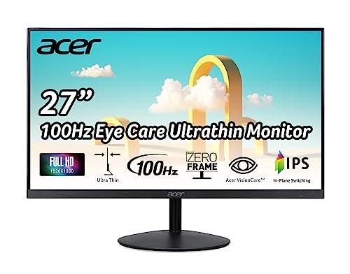 Acer SB272 EBI 27" Full HD (1920 x 1080) IPS Zero-Frame Gaming Office Monitor | AMD FreeSync Technology |