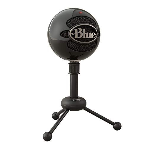 Logitech for Creators Blue Snowball USB Microphone for PC, Mac, Gaming, Recording, Streaming, Podcasting, Condenser Mic with Cardioid and Omnidirectional Pickup Patterns, Stylish Retro Design – Black