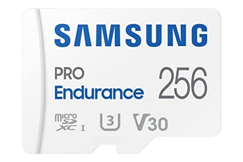 SAMSUNG PRO Endurance 256GB MicroSDXC Memory Card with Adapter for Dash Cam, Body Cam, and security camera – Class 10, U3, V30 (MB-MJ256KA/AM)