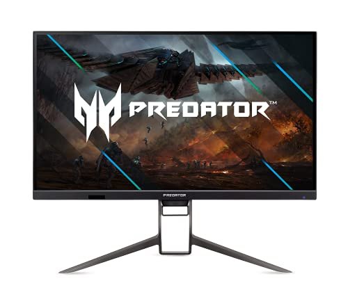 Acer Predator XB323QK NVbmiiphuzx 31.5" UHD (3840 x 2160) Agile-Splendor IPS Gaming Monitor | G-SYNC Compatible | Up to 0.5ms | 144Hz | DCI-P3 90% | 1-USB Type-C, 1-Display Port 1.4 & 2-HDMI 2.1 Ports
