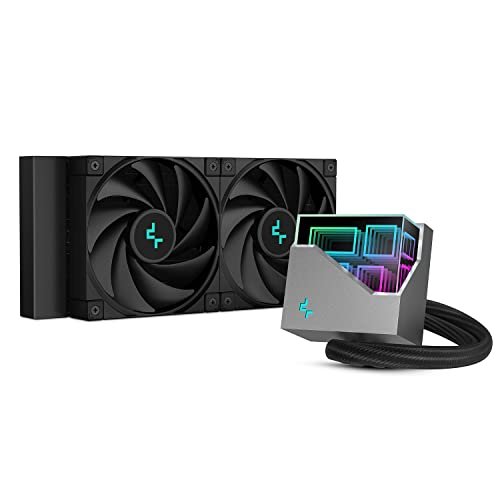 DeepCool Liquid Cooler LT520 240mm 4th Gen Dual-Chamber Pump 3100RPM Multidimensional Infinity Mirror ARGB Block 280w TDP AIO Anti-Leak Tech CPU Water Cooler for AMD AM4/AM5 LGA 1700/1200