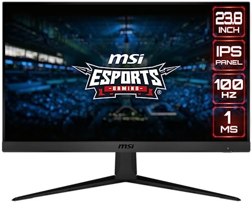 MSI 24” FHD (1920 x 1080) Non-Glare with Super Narrow Bezel 75Hz 1ms 16:9 HDMI/DP AMD Radeon FreeSync IPS Gaming Monitor (OPTIX G2412V),Black