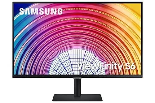SAMSUNG ViewFinity S60A Series 32-Inch WQHD (2560x1440) Computer Monitor, 75Hz, HDMI, DisplayPort, HDR10 (1 Billion Colors), Height Adjustable Stand, TUV-Certified (LS32A600NANXGO)