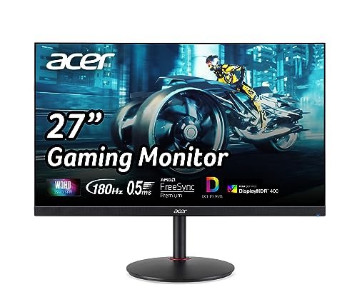 Acer Nitro 27" WQHD 2560 x 1440 PC Gaming Monitor | AMD FreeSync Premium | Up to 180Hz Refresh | Up to 0.5ms | HDR400 | DCI-P3 95% | 1 x Display Port 1.2 & 2 x HDMI 2.0 | XV272U V3bmiiprx