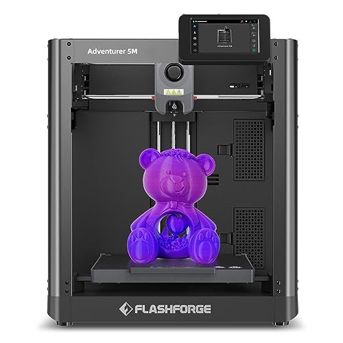 FLASHFORGE Adventurer 5M 3D Printer with Fully Auto Leveling, Max 600mm/s High Speed Printing, 280°C Direct Extruder with 3S Detachable Nozzle, Core XY All Metal Structure, Print Size 220x220x220mm