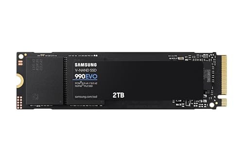 SAMSUNG 990 EVO SSD 2TB, PCIe 5.0 x2 M.2 2280, Speeds Up-to 5,000MB/s, Upgrade Storage for PC/Laptops, HMB Technology and Intelligent Turbowrite (MZ-V9E2T0B/AM)